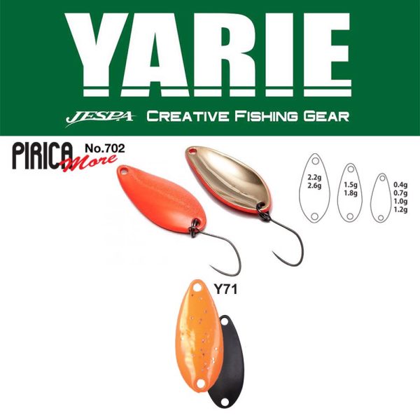 Yarie 702 Pirica More 2.6gr Y71 Orange Spoon Lure