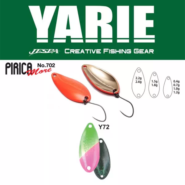 Yarie 702 Pirica More 2.6gr Y72 Green/Pink Spoon Lure