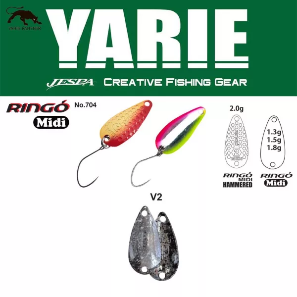 Yarie 704 Ringo Midi 1.5gr V2 Naive Silver Spoon Lure