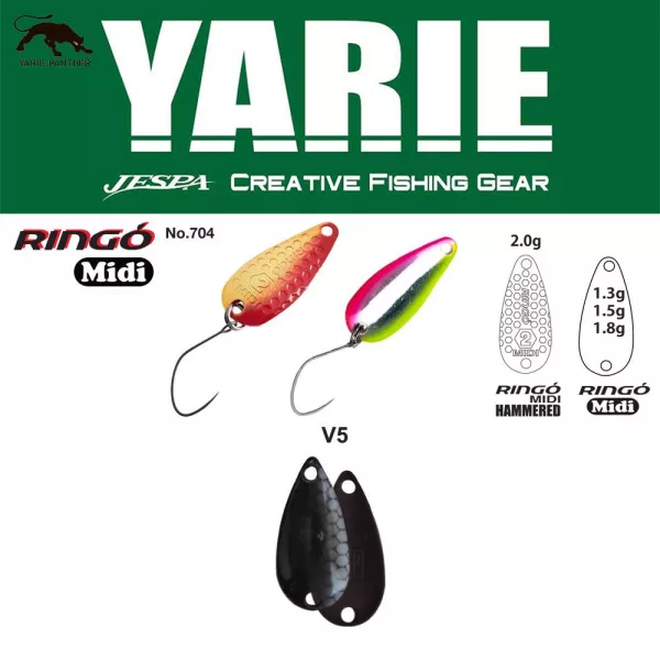Yarie 704 Ringo Midi 1.5gr V5 D6 Spoon Lure