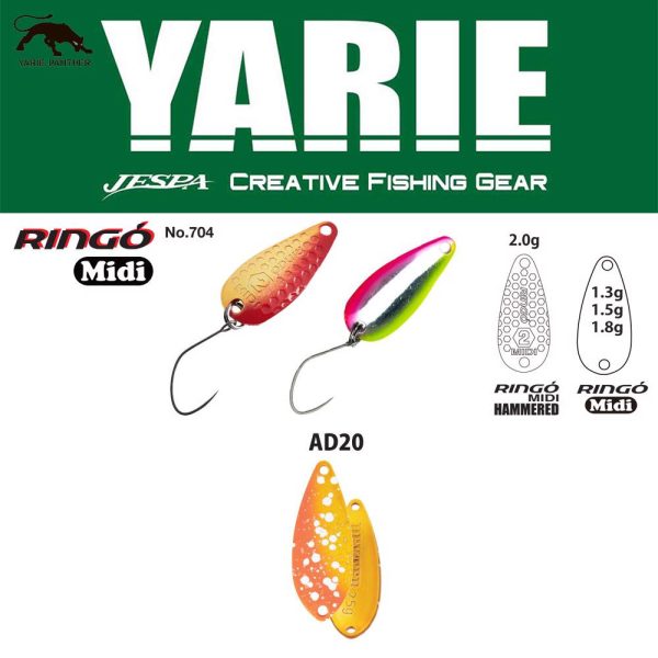 Yarie 704 Ringo Midi 1,8gr AD20 First Fire Spoon Lure