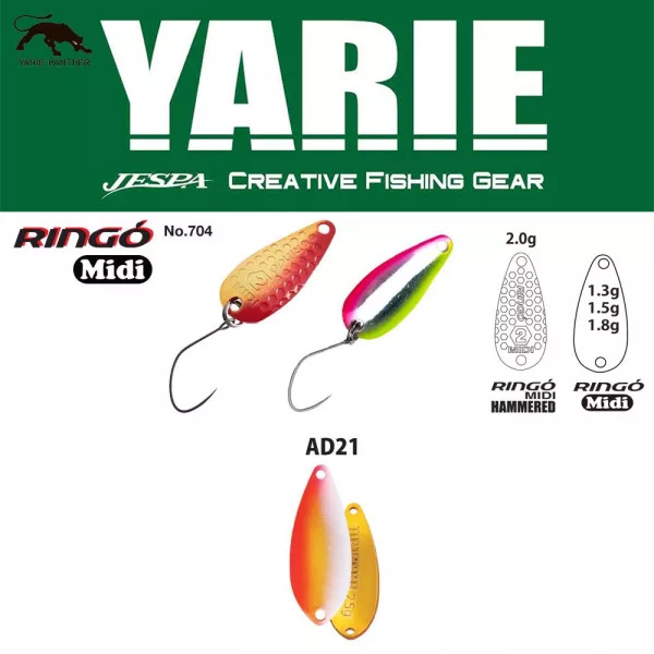 Yarie 704 Ringo Midi 1.8gr AD21 Uzakin Spoon Lure