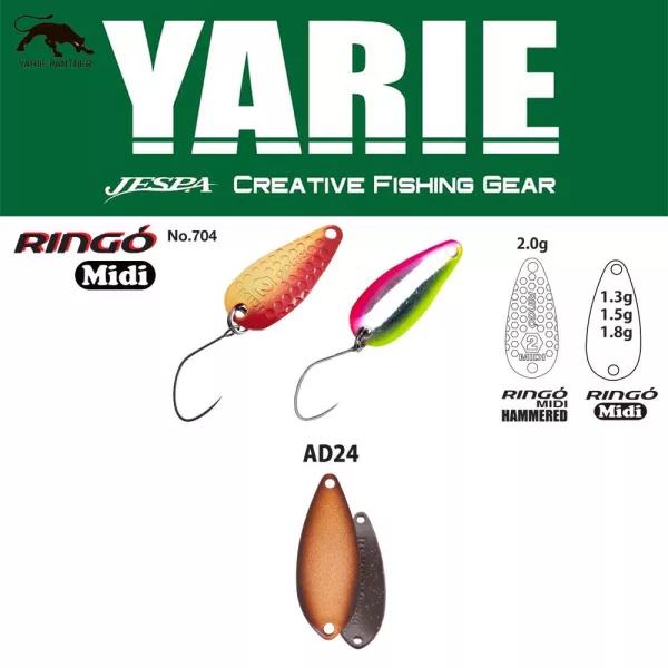 Yarie 704 Ringo Midi 1,8gr AD24 Oyster Spoon Lure