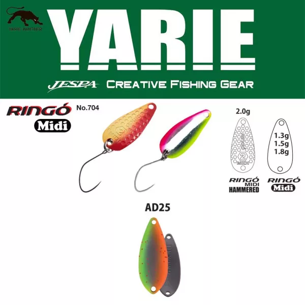 Yarie 704 Ringo Midi 1.8gr AD25 Vegetable Spoon Lure