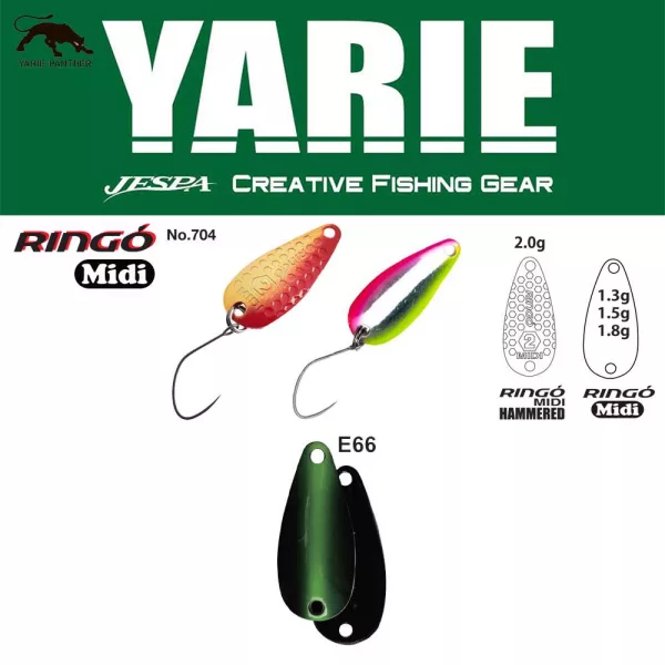 Yarie 704 Ringo Midi 1,8gr E66 Fits Green Spoon Lure