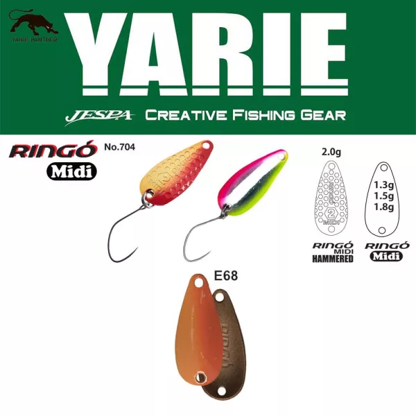 Yarie 704 Ringo Midi 1.8gr E68 Caramel Gold Spoon Lure