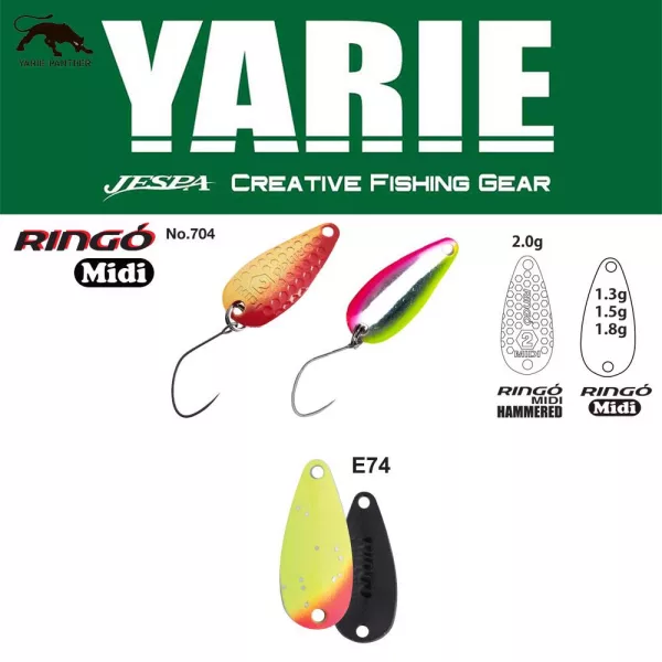 Yarie 704 Ringo Midi 1.8gr E74 Lemon Squash Spoon Lure