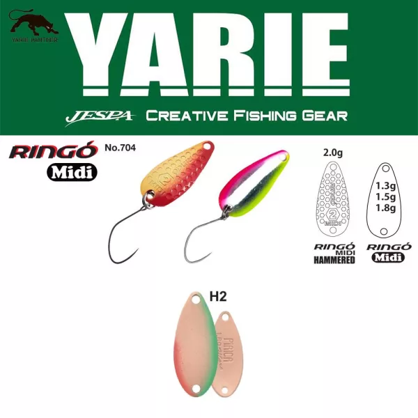 Yarie 704 Ringo Midi 1.8gr H2 Salmon Spoon Lure