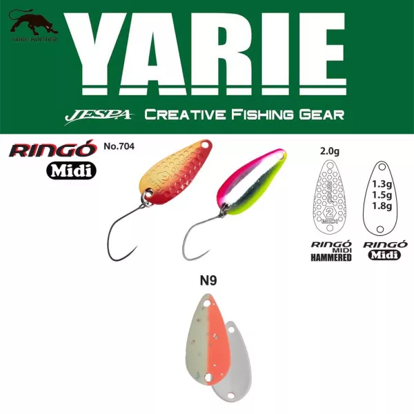 Yarie 704 Ringo Midi 1,8gr N9 Two-By Glow Spoon Lure