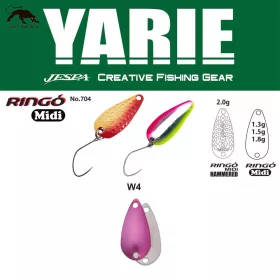 Yarie 704 Ringo Midi 1.8gr W4 Norinori Pink Spoon Lure