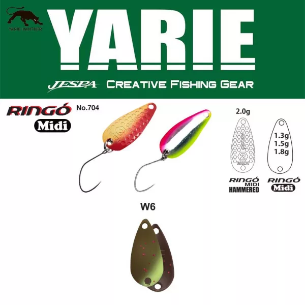 Yarie 704 Ringo Midi 1,8gr W6 Ehesukai Spoon Lure