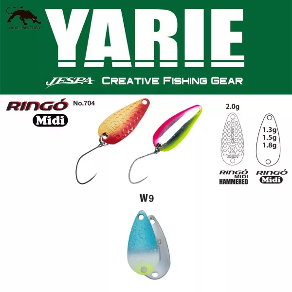 Yarie 704 Ringo Midi 1.8gr W9 Blues Spoon Lure