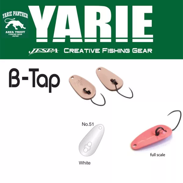 Yarie 705 B-Tap 1.2gr 51 White Spoon Lure