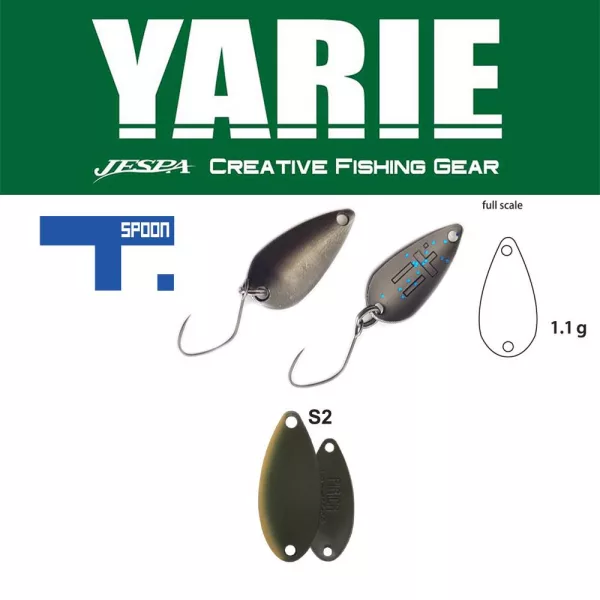 Yarie 706 T-Spoon 1.1gr S2 Dark Olive Spoon Lure