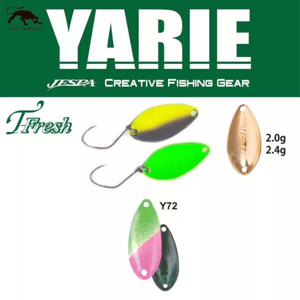 Yarie 708T T-Fresh 2.4gr Y72 Green/Pink Spoon Lure