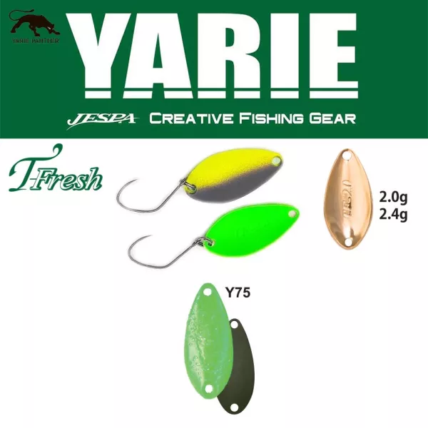 Yarie 708T T-Fresh 2,4gr Y75 Green Hololume Spoon Lure