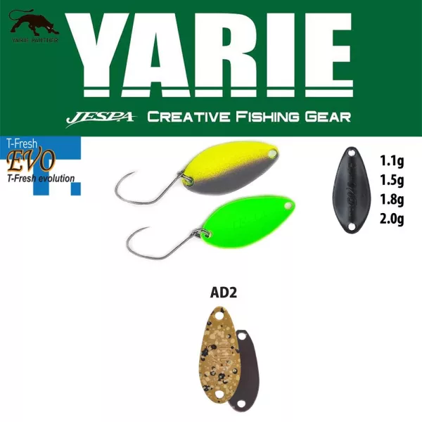 Yarie 710T T-Fresh Evo 1.1gr AD2 Mastu Pellet B Spoon Lure
