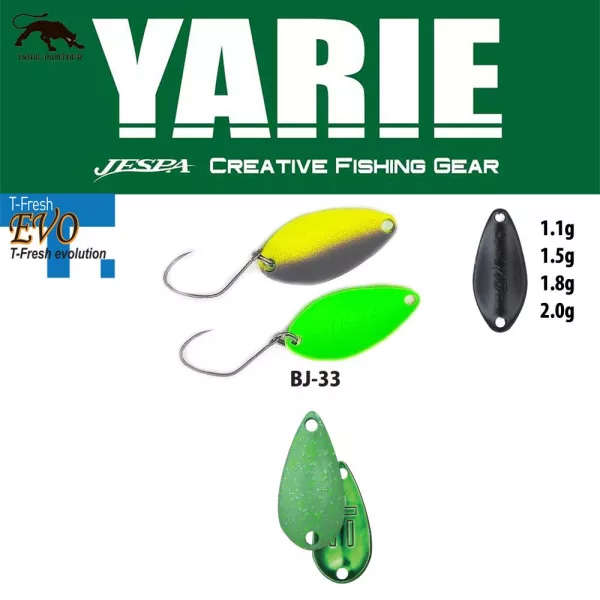 Yarie 710T T-Fresh Evo 1,5gr BJ-33 Teppan Green Spoon Lure
