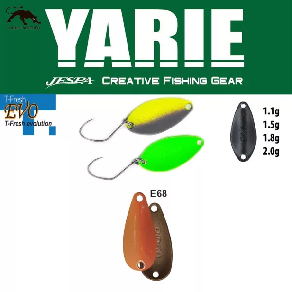 Yarie 710T T-Fresh Evo 1.5gr E68 Caramel Gold Spoon Lure