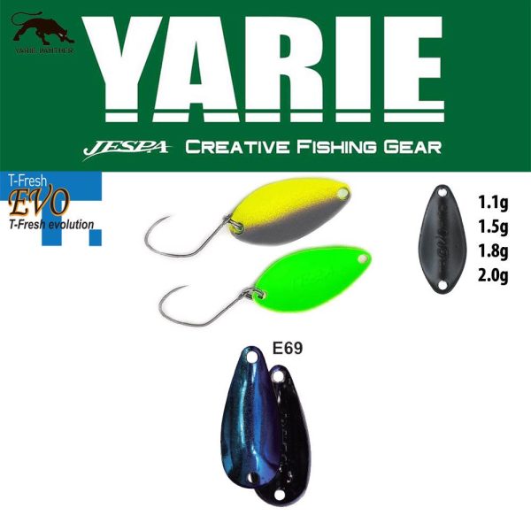 Yarie 710T T-Fresh Evo 1.5gr E69 Fire Blue Spoon Lure