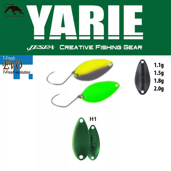 Yarie 710T T-Fresh Evo 1.5gr H1 Green Metallic Spoon Lure