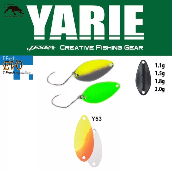 Yarie 710T T-Fresh Evo 1.5gr Y53 Lemon/Orange Spoon Lure