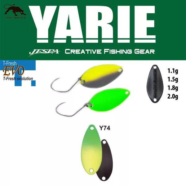 Yarie 710T T-Fresh Evo 1,5gr Y74 Green/Lemon Spoon Lure