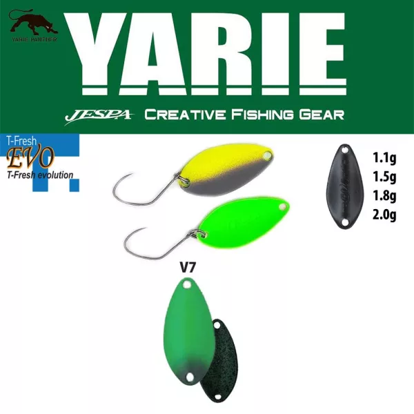 Yarie 710T T-Fresh Evo 2,0gr V7 Olive Mint Spoon Lure
