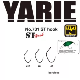   Yarie 731 ST Nanotef 06 Barbless Eyed, Barbless, Single Predator Hook 15db