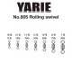 Yarie 805 Rolling Swivel Black 60lb 10 Swivel 18pcs