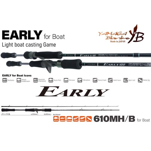 Yamaga Blanks Early Boat 610MH/B Baitcast 2,10m 10-50gr 2 Piece Spinning Rod