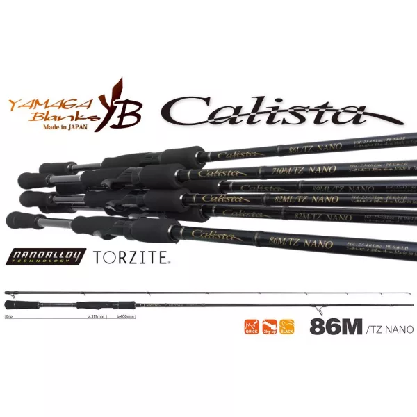 Yamaga Blanks Calista 86M TZ Nano 2,57m 28gr 2 Piece Spinning Rod