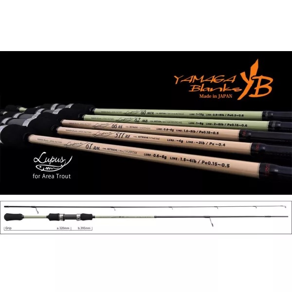 Yamaga Blanks Lupus Area 60MTR Motion 1.83m 1-10gr 2 Piece Spinning Rod
