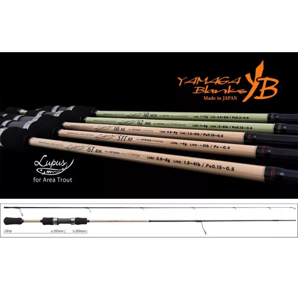 Yamaga Blanks Lupus Area 61RM Retrieve 1,86m 0,6-6gr 2 Piece Spinning Rod