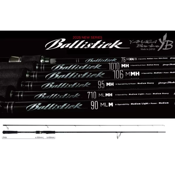 Yamaga Blanks Ballistick 90ML-M 2,748m 5-35gr Fuji Sic K Titanium 2 Piece Spinning Rod