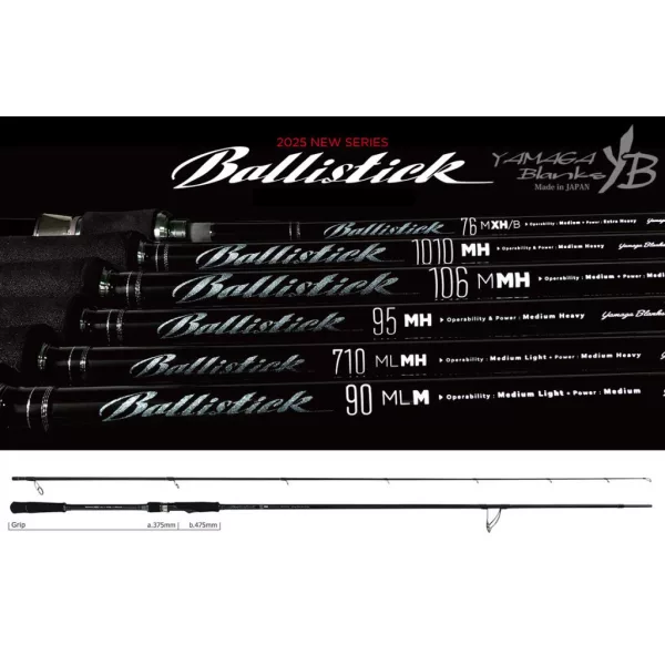 Yamaga Blanks Ballistick 95MH 2,876m 8-50gr Fuji Sic K Titanium 2 Piece Spinning Rod