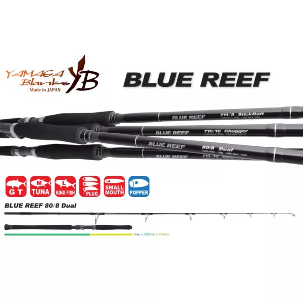 Yamaga Blanks Blue Reef GT 80/8 Dual 2,49m 160gr 2-Piece Spinning Rod