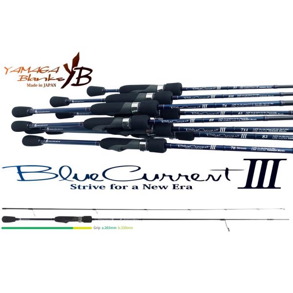Yamaga Blanks Blue Current III 69 2.07m 0.3-7gr 2 Piece Spinning Rod