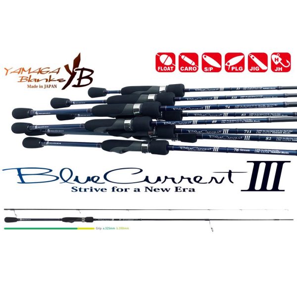 Yamaga Blanks Blue Current III 82 2.49m 2-20gr 2 Piece Spinning Rod