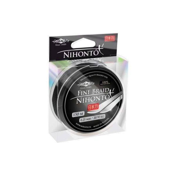 Mikado Nihonto Fine 0.18mm 15m Black Braided Leader