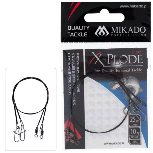 Mikado X-Plode 25cm 10kg Predator Leader with Swivel