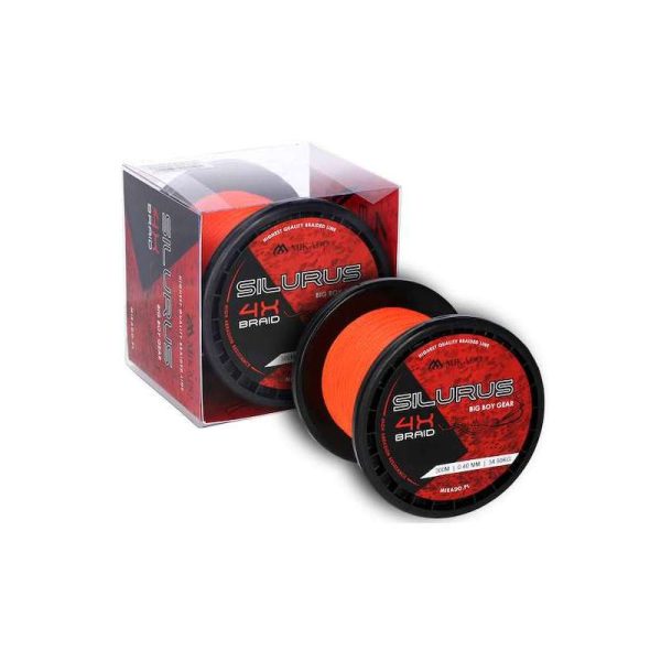 Mikado Silurus Fluo Orange 0.45mm 300m Braided Main Line